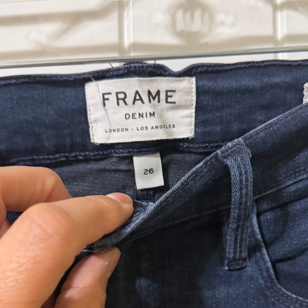 Frame Ali High Rise Cigarette Indigo Jeans - Picture 3 of 5